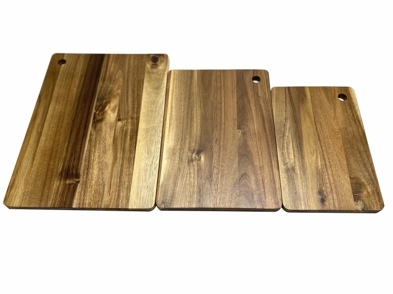 Handcrafted Rectangular Acacia Wood Cutting Board Set - 3 Pieces Eco-friendly Kitchenware